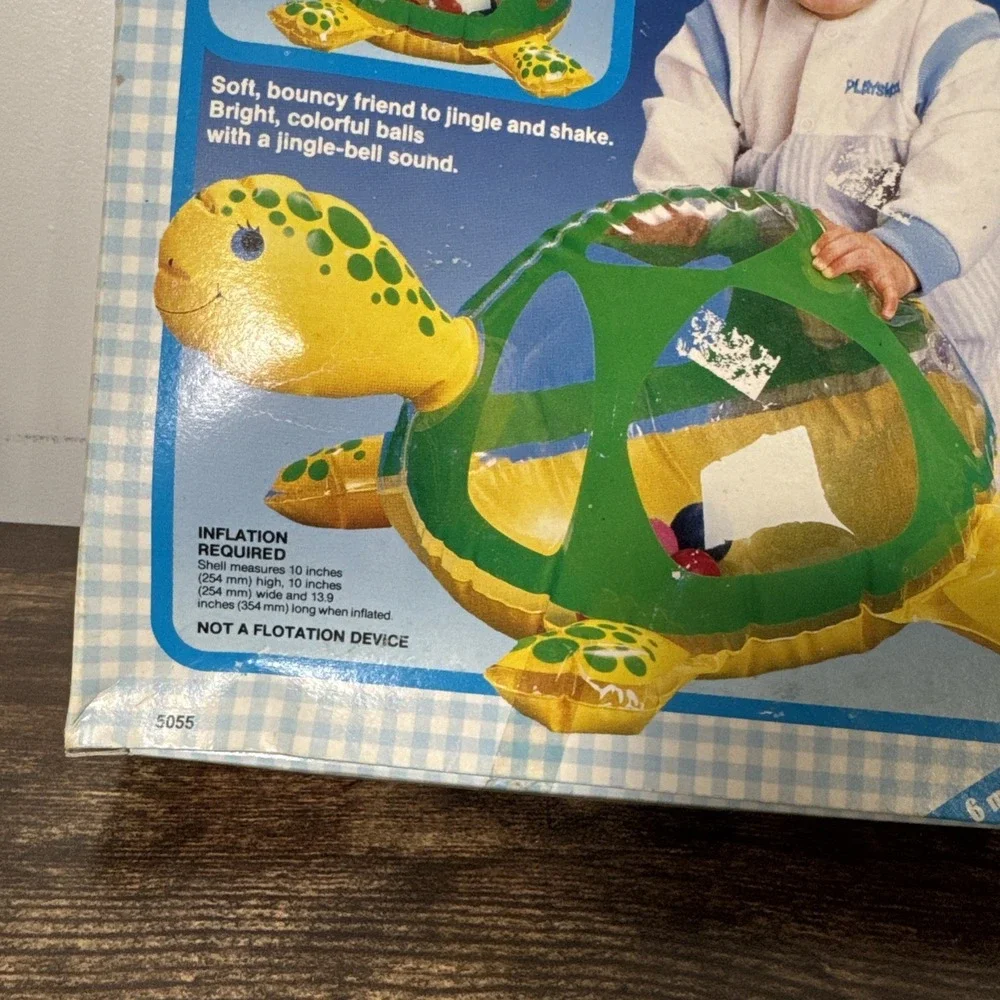 Vintage Playskool Toy Baby Tumble Turtle Inflatable 1986 6mo-4yrs